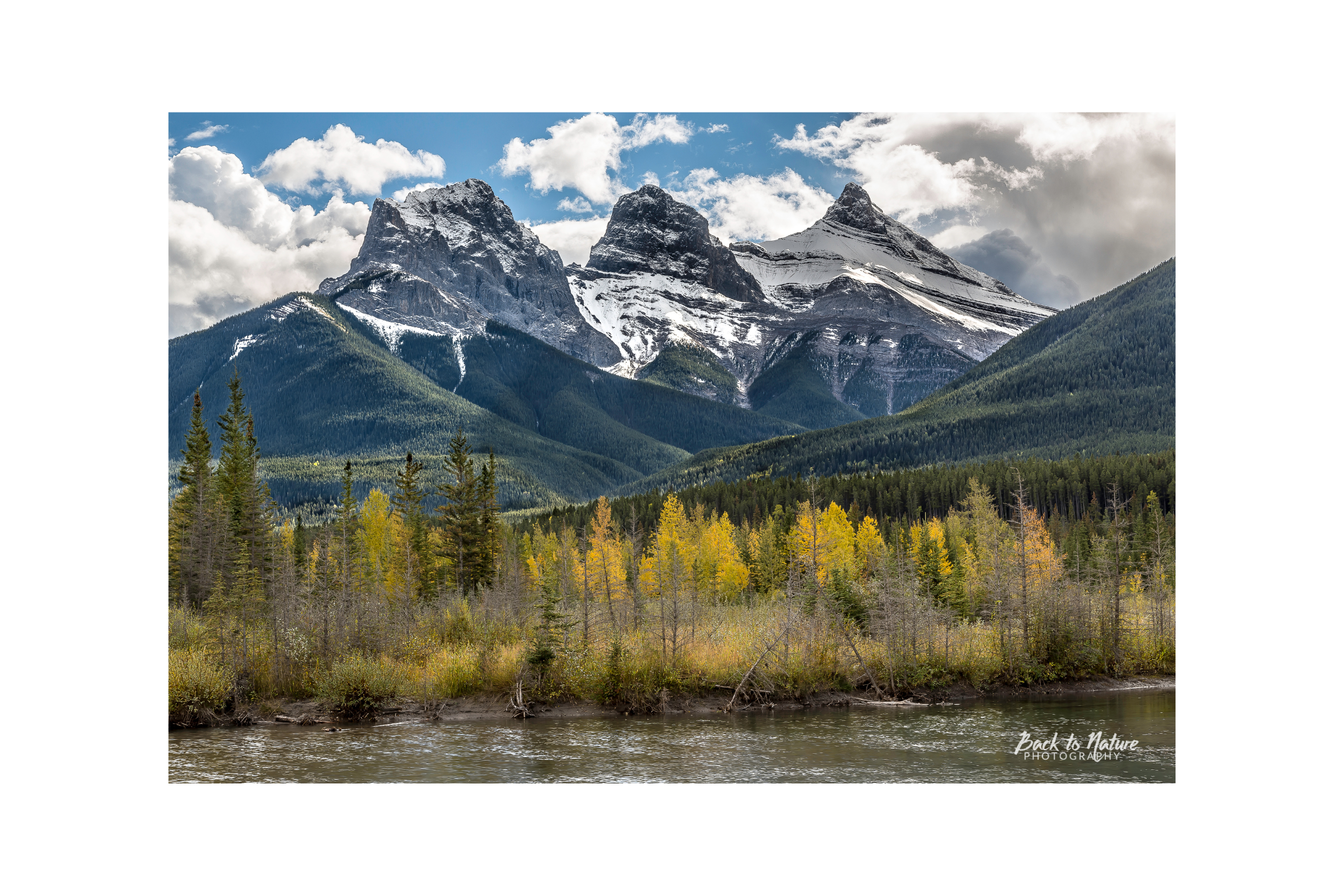 "Three Sisters" Mountain Scene Canmore, Alberta Canvas Print