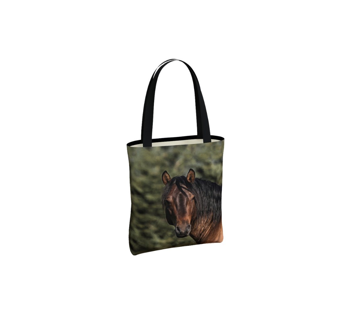 A wild horse medium tote bag from our real wildlife photography.