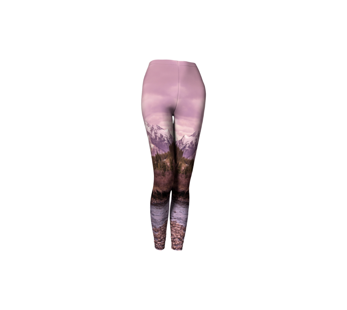 Made from 88% polyester and 12% spandex, these stylish ultra stretch leggings feature a real image of a beautiful pink Rocky Mountain sun set scene.  Designed with a compression fit, with a 1.5” elastic waistband, you’ll stand out from the crowd in style and comfort with this unique vivid print that will never fade. 