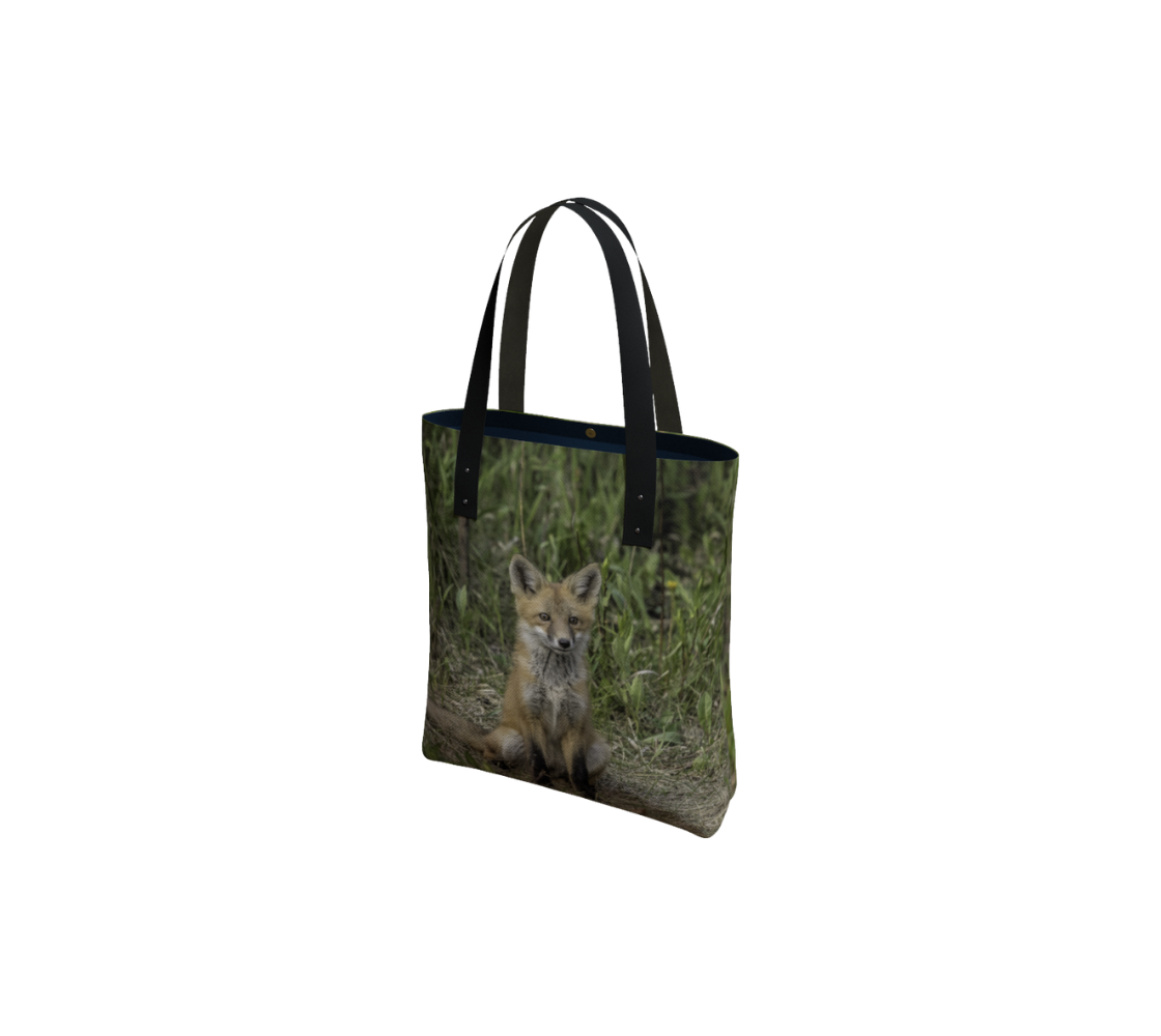 "Curiosity" Red Fox Kit Canvas Tote bag