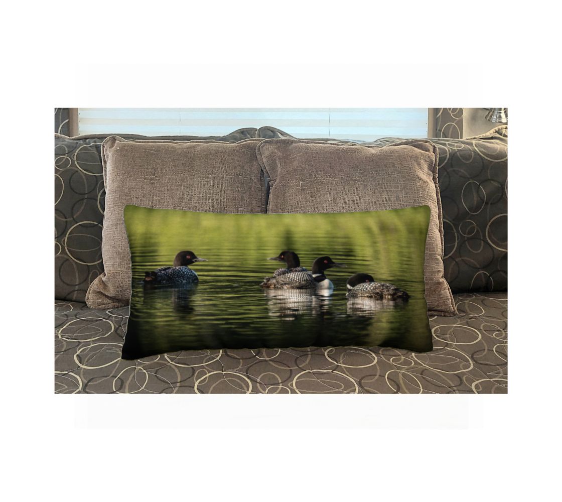 Loons Long Cushion Cover - Elegant wildlife Inspired Designs