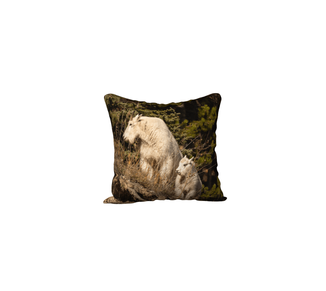 Mountain Goat Throw Pillow Cover - Cabin Interior Decorating