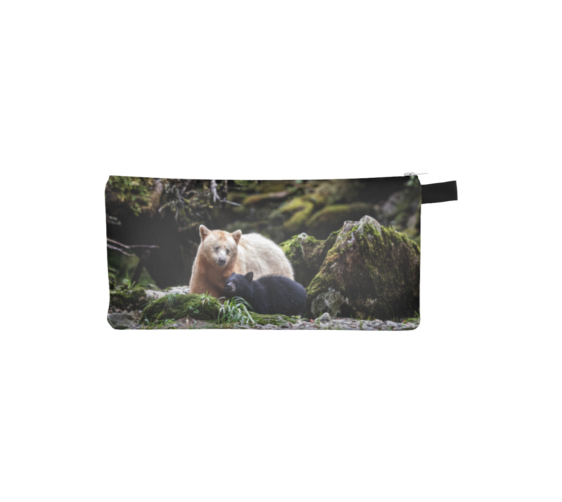 "Ghosts of the Forests" Spirit Bear Canvas Zippered Pouch