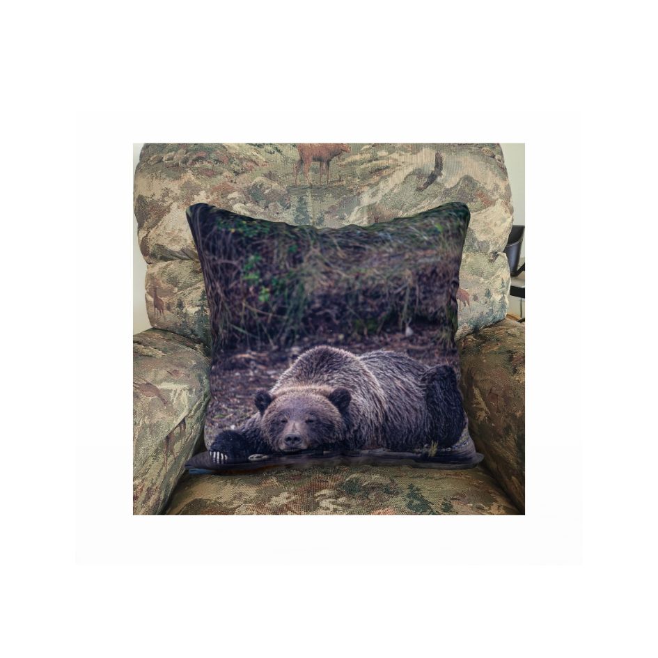 Grizzly Bear Cushion Cover - Calm & Relaxing Wildlife Decor
