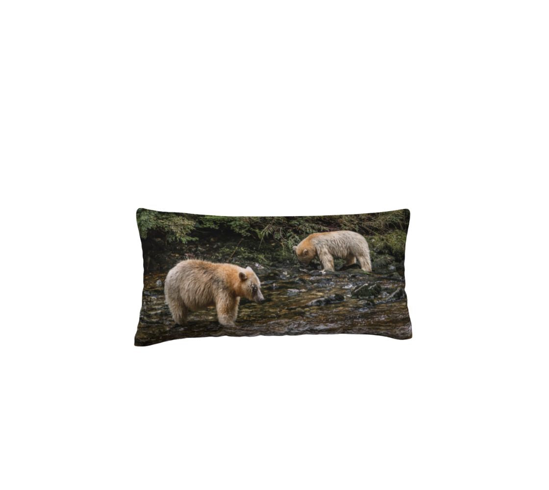 "Twin Spirits" 12" x 24" Long Cushion Cover Spirit Bears