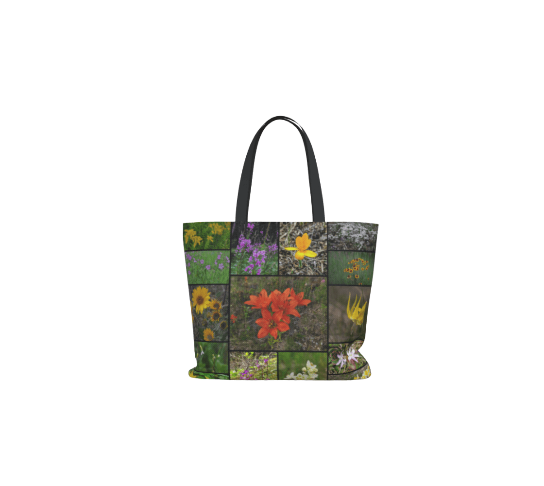 A wildflower large tote bag from our real wildlife photography.