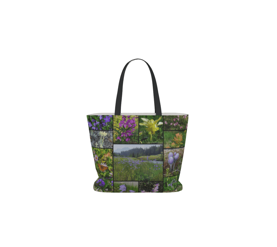 A wildflower large tote bag from our real wildlife photography.