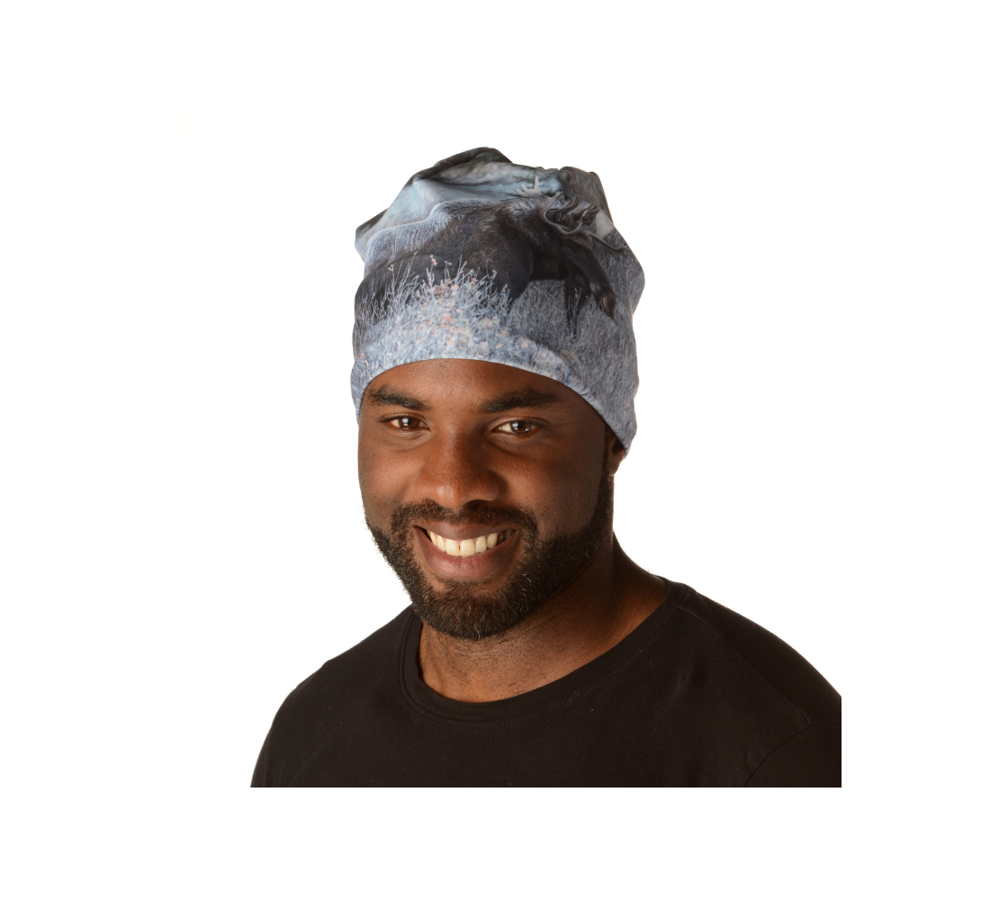 This Canadian-made lightweight beanie features a wildlife photographed image of  a bull moose. The soft bamboo lining is a moisture wicking fabric so you don’t sweat or itch in them. Comes in youth & adult sizes. 