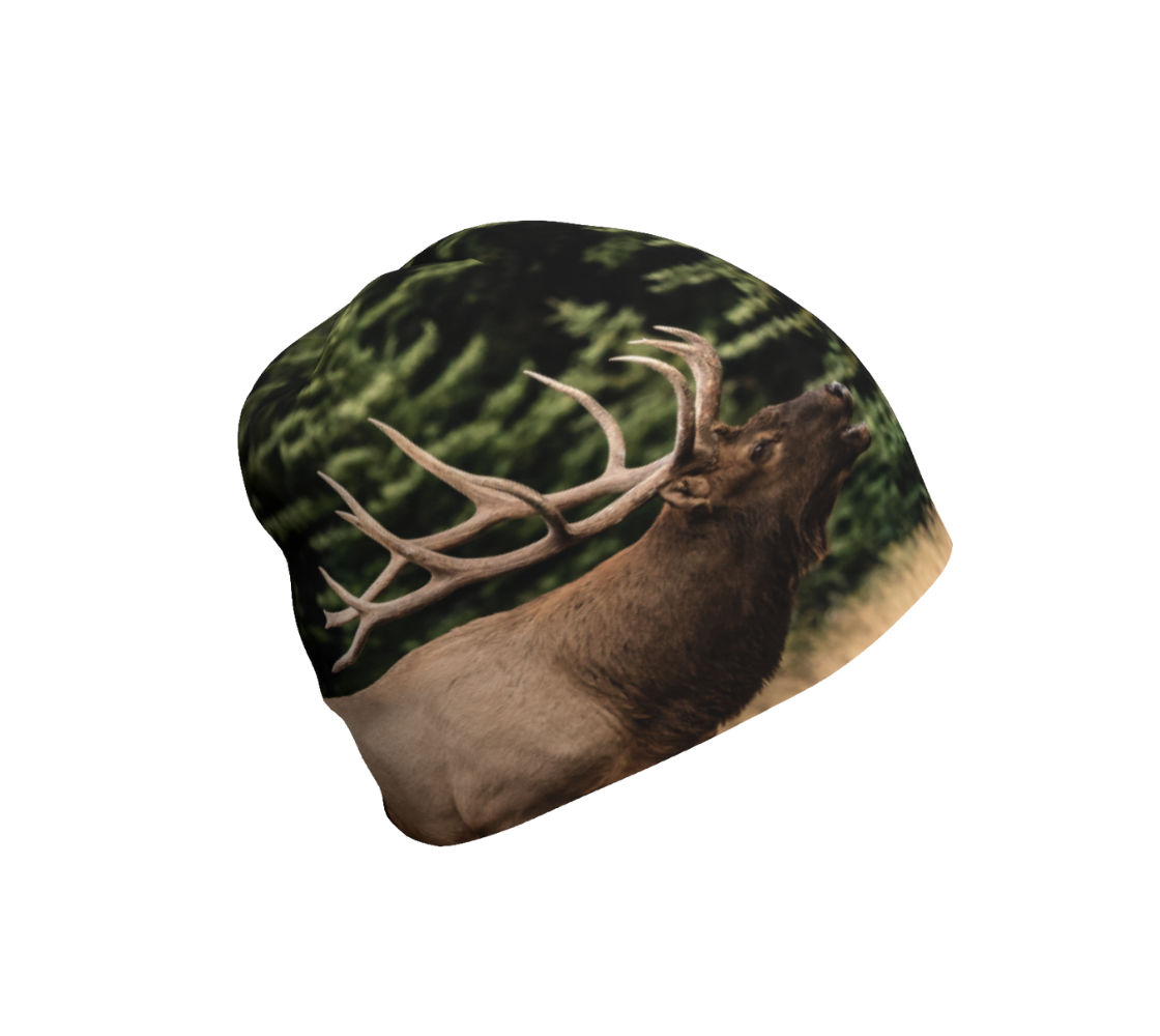 This Canadian-made lightweight beanie features a wildlife photographed image of  a bull elk. The soft bamboo lining is a moisture wicking fabric so you don’t sweat or itch in them. Comes in youth & adult sizes. 
