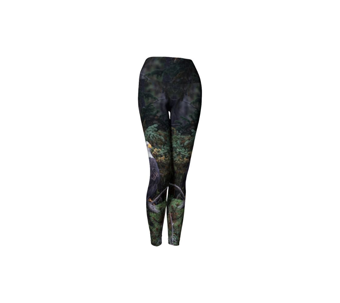 Made from 88% polyester and 12% spandex, these stylish ultra stretch leggings feature a real North American wildlife image of a beautiful bald eagle. Designed with a compression fit, with a 4.5” wide stretchy waistband, you’ll stand out from the crowd in style and comfort with this unique vivid print that will never fade. 