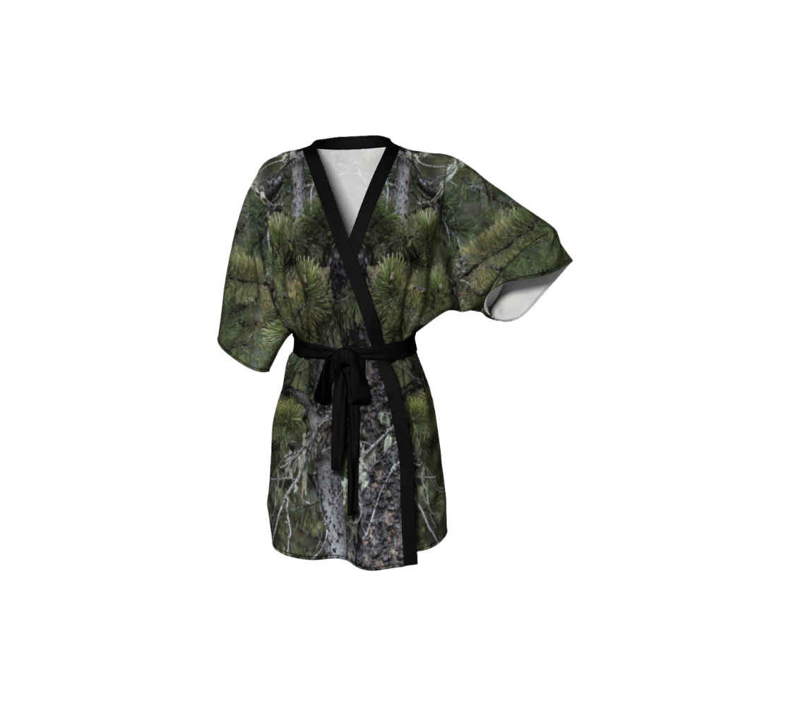 "Whispering Pines" Great Grey Owl Kimono Robe